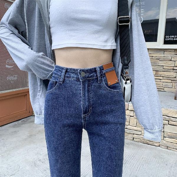 

women's jeans real s autumn 2021 straight all-matching slimming, Blue