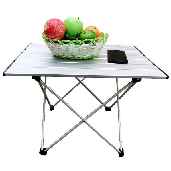 

camp furniture aluminum table with storage space folding camping outdoor lightweight for camping, beach, backyards, bbq, party