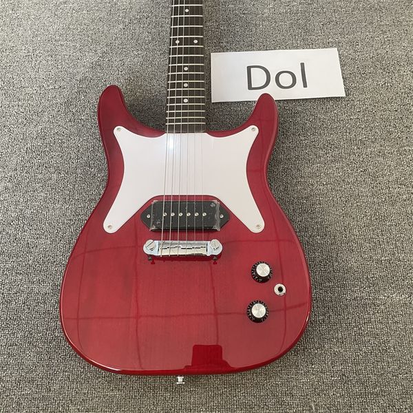 

delivery, red 6-string electric guitar, factory customized