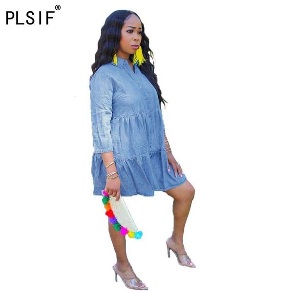 

casual dresses style turn down collar women mini dress summer full sleeve short robe femme lady, Black;gray