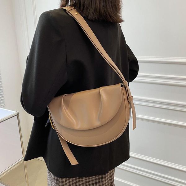 

duffel bags handbag for women fashion solid color single shoulder bag trendy ladies purse retro soft pu leather buckle small