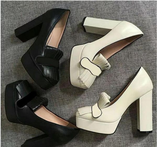 

dress shoes high heel sandals women chunky heels elegant ladies shallow woman metal buckle pumps, Black