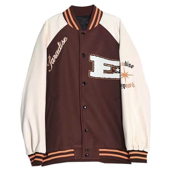 Frühling und Herbst American Retro Old School Stitching Baseball Uniform Jacke Frauen übergroße Straße Casual Trend 211014