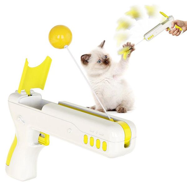 

cat toys toy pet supplies products kitten gun feather ball funny