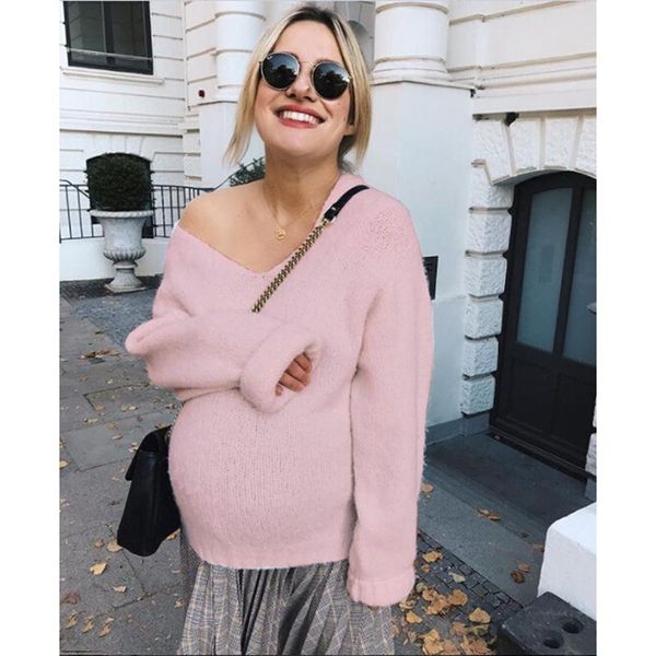 

women's sweaters chic sweater female loose casual fall winter women v-neck solid knitted ladies s-xl pullover, White;black