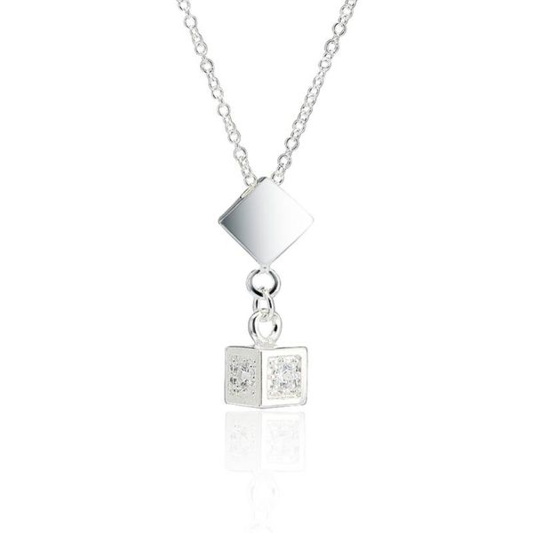 

pendant necklaces cubic-shaped chain necklace 18'' hermosa special fashion chains choker wholesale xl000406 charm gift, Silver