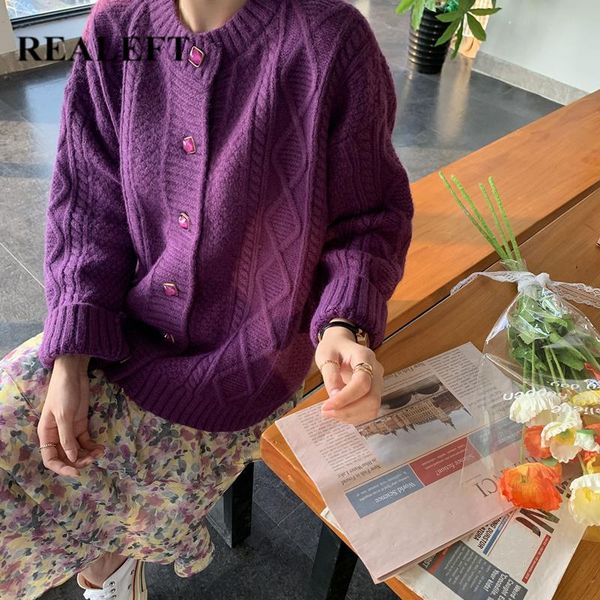

women's knits & tees realeft 2021 warm lady sweater outerwear korean style buttons decoration casual loose winter knitting cardigans co, White