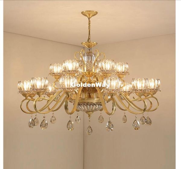 

modern decora d115cm brass chandelier 18l brozne led lustres home k9 crystal ac luxury vintage el chandeliers