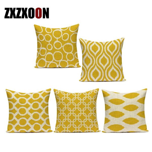 

cushion/decorative pillow cotton linen simply yellow geometric arrow circle stripe decorative pillows cushion cover for living room decorati