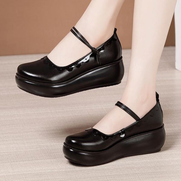 

dress shoes medium heel wedges women platform size 32 to 43 black work