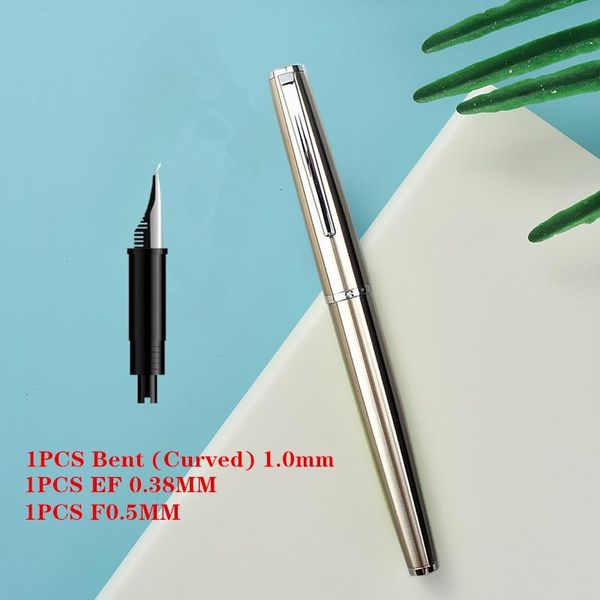 

fountain pens jinhao full steel pen ef / f bent nib 0.5mm/0.38mm fountain-pen school office practice supplies gift