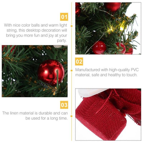 

christmas decorations 1 pc deskdecorative xmas tree mini ornament(approx. 20 lamp beads)