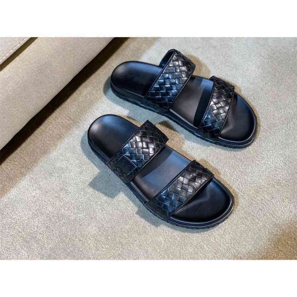 

70% off wholesale sandals flip-flops summer new two character sandals cowhide face outdoor net red beach shoes guangzhou tide leather slippe, Black