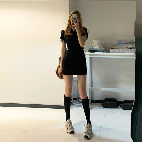 

korean style waist slim tight women dresses fitting summer mini bag hip one piece dress bear embroidery casual cute, Black;gray