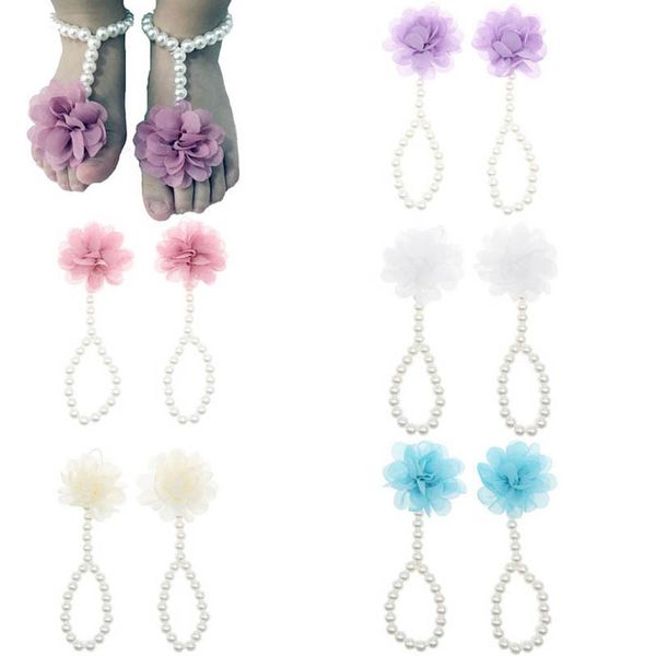 

girls hair accessories baby anklets feet decorated lace flower foot accessory newborn pgraphy props bracelet b7344, Slivery;white