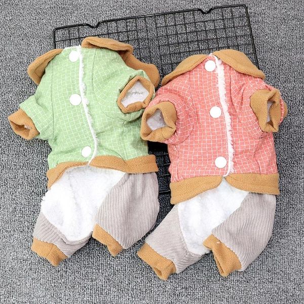 

winter autumn pet dog clothes croissant button four-legged warm coat jumpsuit puppy clothing for dogs thick chihuahua apparel