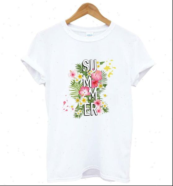 

summer flower womens t shirt print women tshirt cotton casual funny lady yong girl tee better drop ship kt, White