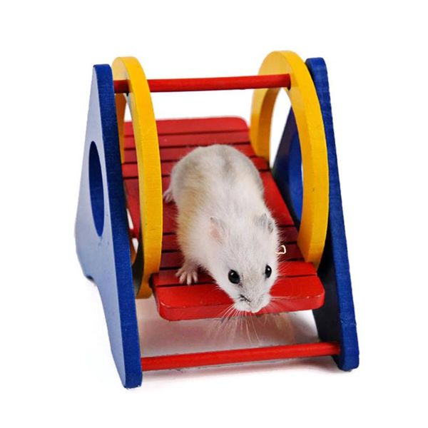 

small animal supplies natural wooden hamster toy swing chew toys for chinchillas