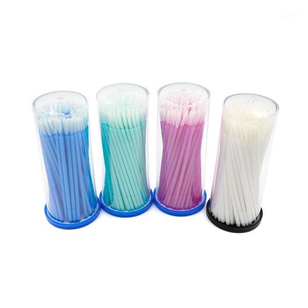 

color long head 100pcs disposable makeup eyelashes brushes mint green micro mascara brush use for eyelash perming eyebrow tools & stencils1