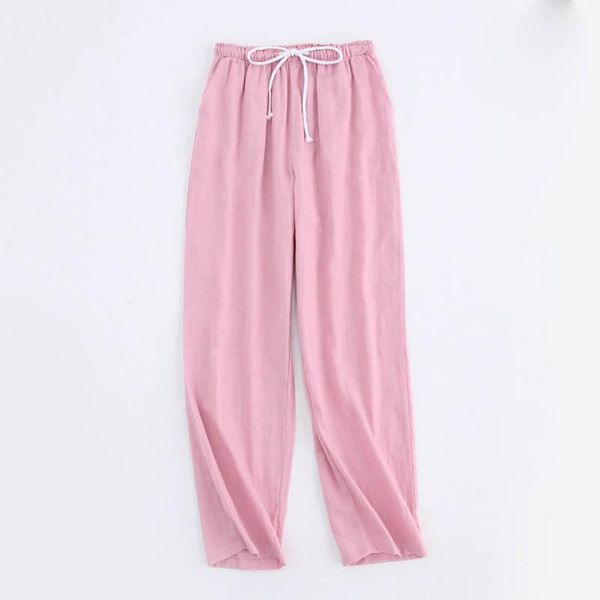 

autumn pajamas full cotton couples home pants loose women men sleep bottoms loungewear pyjama nightwear sleepwear women's, Black;red