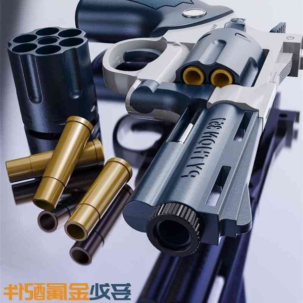 

4787magnum left wheel shell throwing grab children's soft bullet toy hand small gun metal zp5 smashing cannon simulation model boy