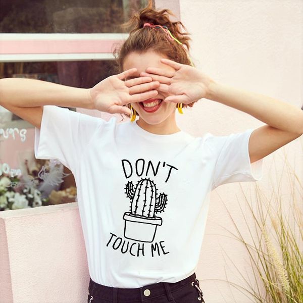

summer fashion and women men t shirts cactus harajuku aesthetics short sleeve personality white funny ladies, White;black