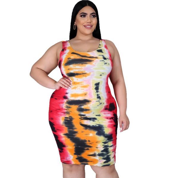 

summer recommend tie-dye v neck sleeveless skinny dress tight club party sheath beach style mini casual dresses, Black;gray