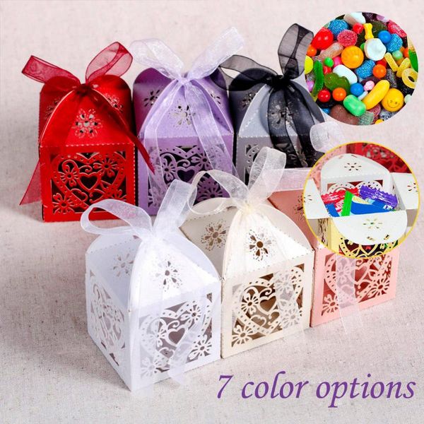 

gift wrap 50pcs laser cut hollow cute carriage favors box gifts candy boxes with ribbon baby shower wedding birthday event party supplies