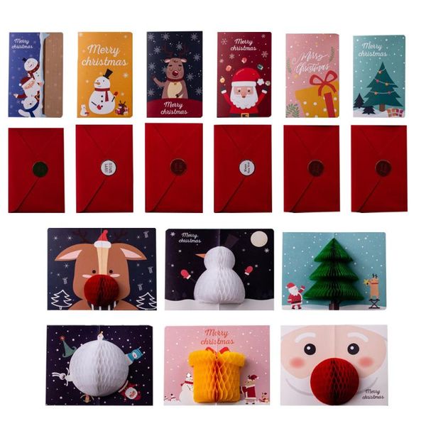 

greeting cards 1 set creative christmas honeycomb three-dimensional for friends