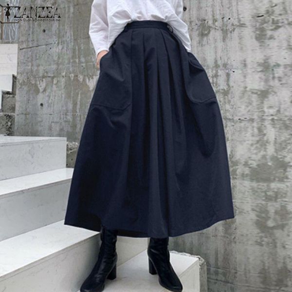 

fashion wide leg pants women's spring trousers zanzea 2021 casual pleated long pantalon palazzo female solid turnip plus size & capris, Black;white
