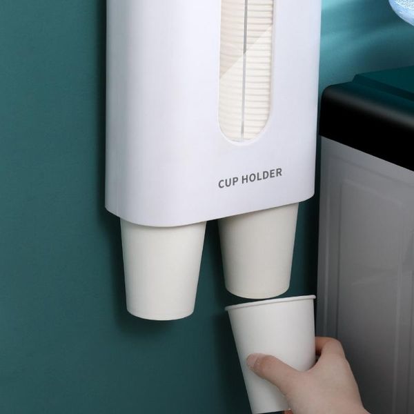 

hooks & rails cups paper dispenser plastic holder disposable automatic dustproof punching rack household products