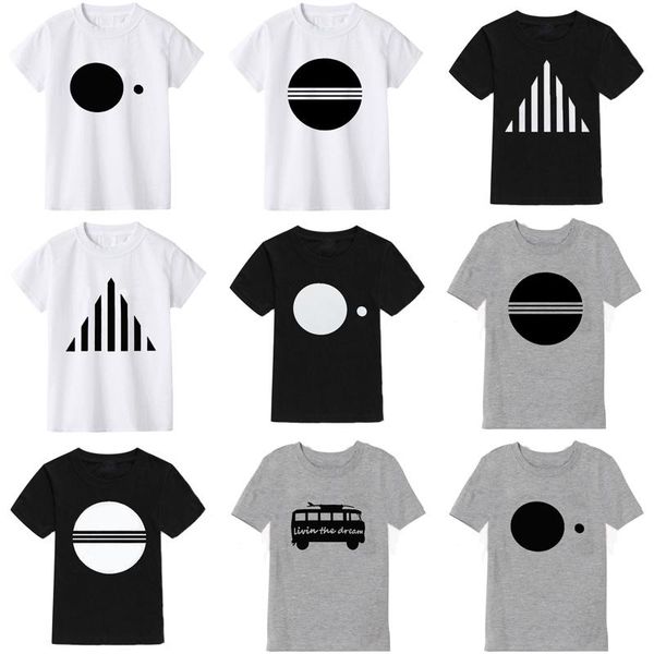 

t-shirts summer children boy cotton circle print 3 colors short sleeve boys t shirt 2021 girls tshirt clothes, Blue