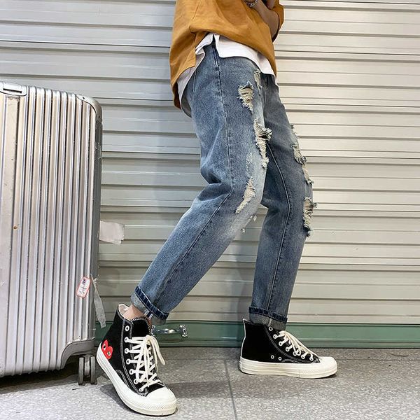 

men's pants clothes hip hop sweatpants ny ankle-length denim designer black mens casual men trousers k9um