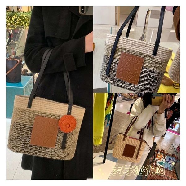 

new beige grass woven shopping women's vegetable basket handbag