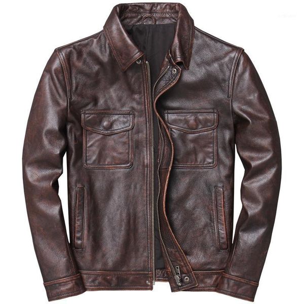 

men's leather & faux european style retro cowhide jacket blazer coat mens winter autumn automotive genuine suit jackets plus size 4xl g, Black