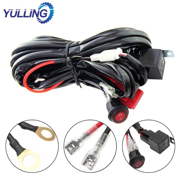 

relay wiring harness work fog light bar kit 12v 40a on/off switch led spotlight for off-road driving lights other lighting system