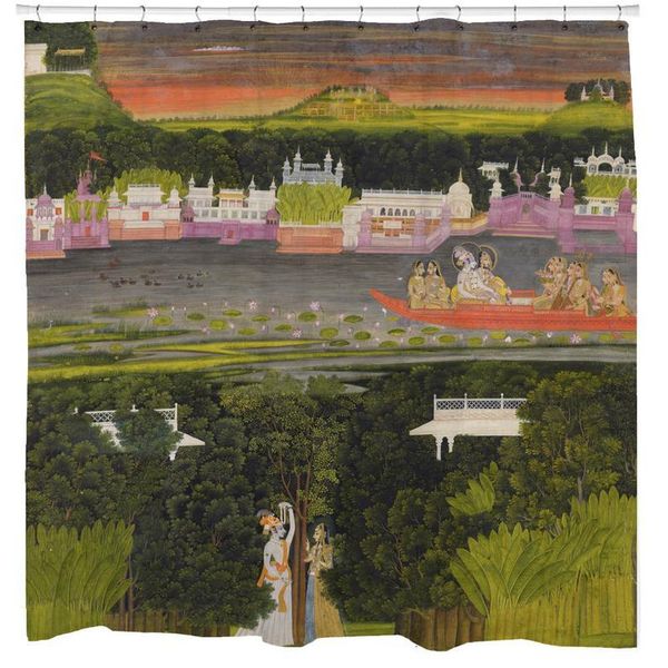 

shower curtains curtain, colorful bathroom decor, traditional art, painting