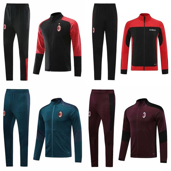 

2020 ac milan soccer jacket ibrahimovic tracksuit 20 21 higuain chandal 2021 paqueta soccer jersey training suits sports wear, Black;yellow