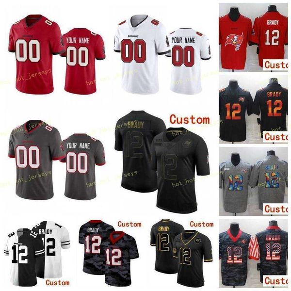 

12 tom brady tannpa bav buccameer custom men women kids football jersey 87 rob gronkowski 81 antonio brown 13 mike evans chris godwin, Black;red