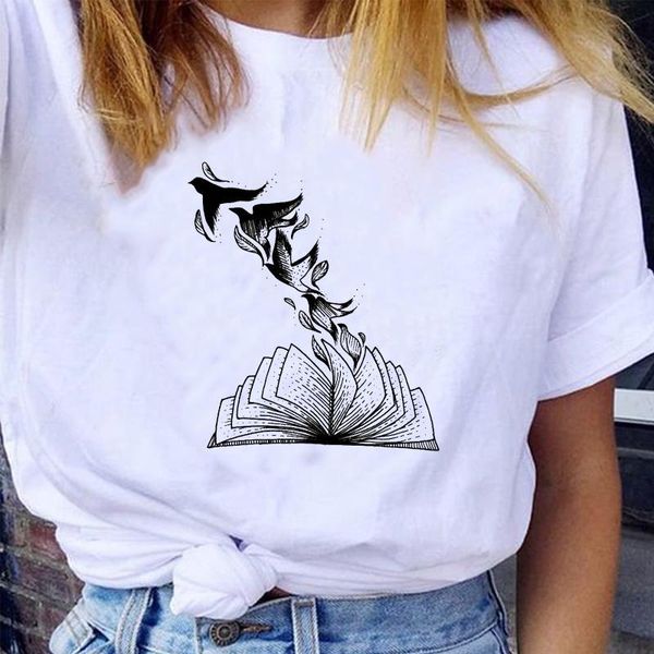 

women's t-shirt women lovely cartoon kawaii casual trend 90s clothing fashion lady clothes tees print sweet tshirt, White