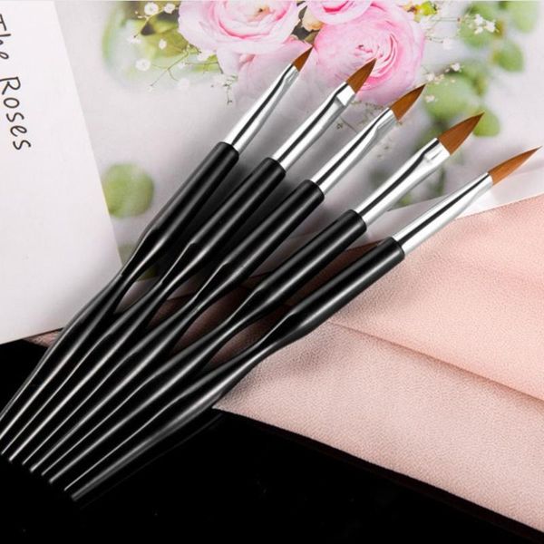 

5pcs nail brush painting drawing lines pen 3d tips diy uv gel flowers design art books salon manicure tools kits