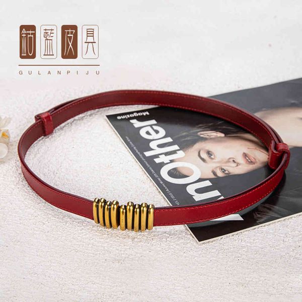 

adjustable buckle cowhide belt women's fashion 100 with suit dress decoration waist closing small women, Black;brown