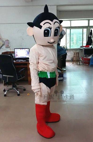 

mascot costumes astro boy mascot costume fancy dress party costume size cartoon character cute mascot halloween party suit, Black;red