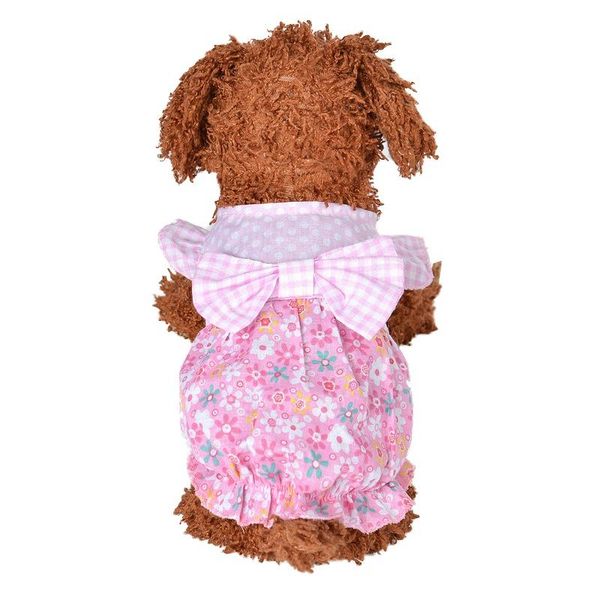 

dog apparel lovely clothes summer pet dogs clothing print cat bow decor thin overalls for costume pets products pug