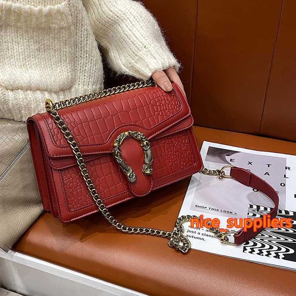 

luxury designer chain stone pu leather crossbody bags for women women's handbags shoulder messenger female, Red;black