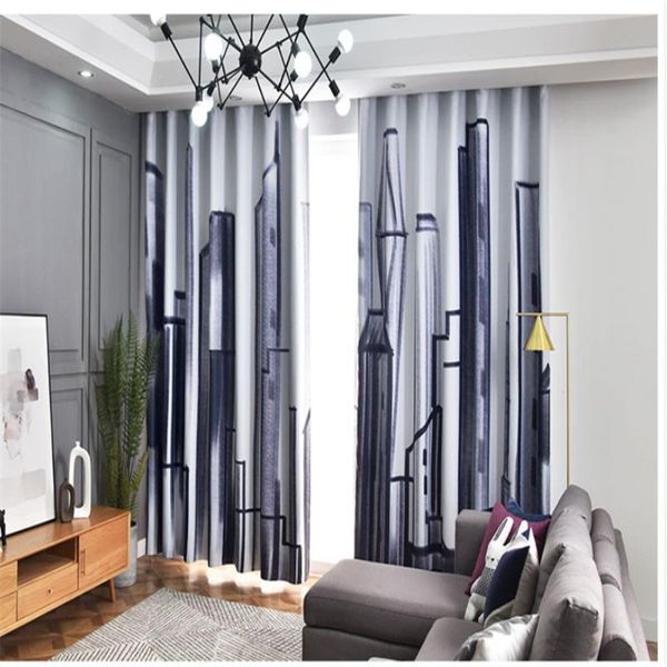 

curtain & drapes line house custom finished bedroom balcony creative graffiti thickening windshield shading thick curtains