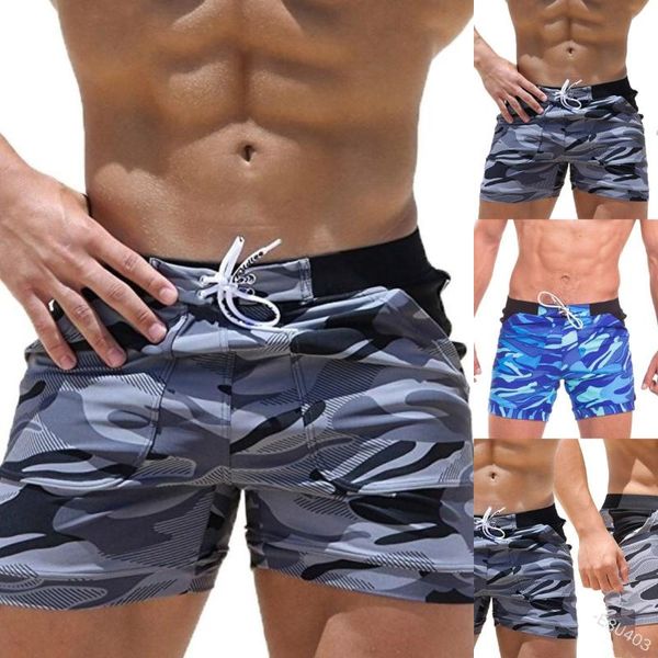 

men's swimwear mens swimming trunks summer fitness shorts fashion sports beachwear quick-drying stretch beach pants -40