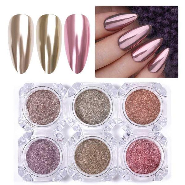

box 0.3g mirror nail powder metal effect gold champagne silver rose art dust pigment diy decorations1, Silver;gold