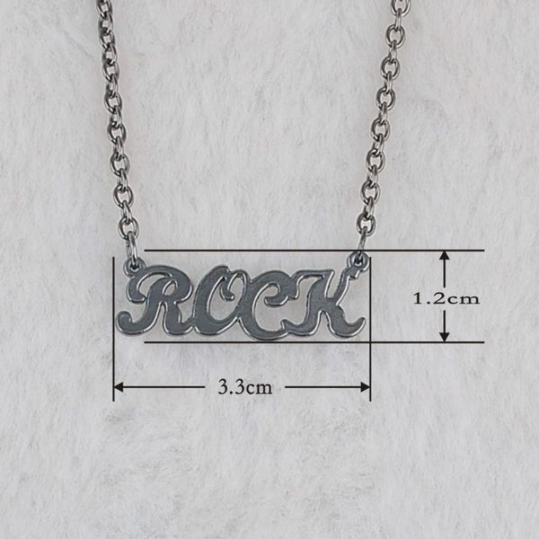 

pendant necklaces fashion rock letter trendy necklace, Silver