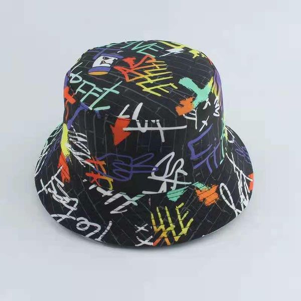 

black letter graffiti bucket hat hip hopmen's women's summer anti ultraviolet beach sun fisherman's outdoor hats, Black;white